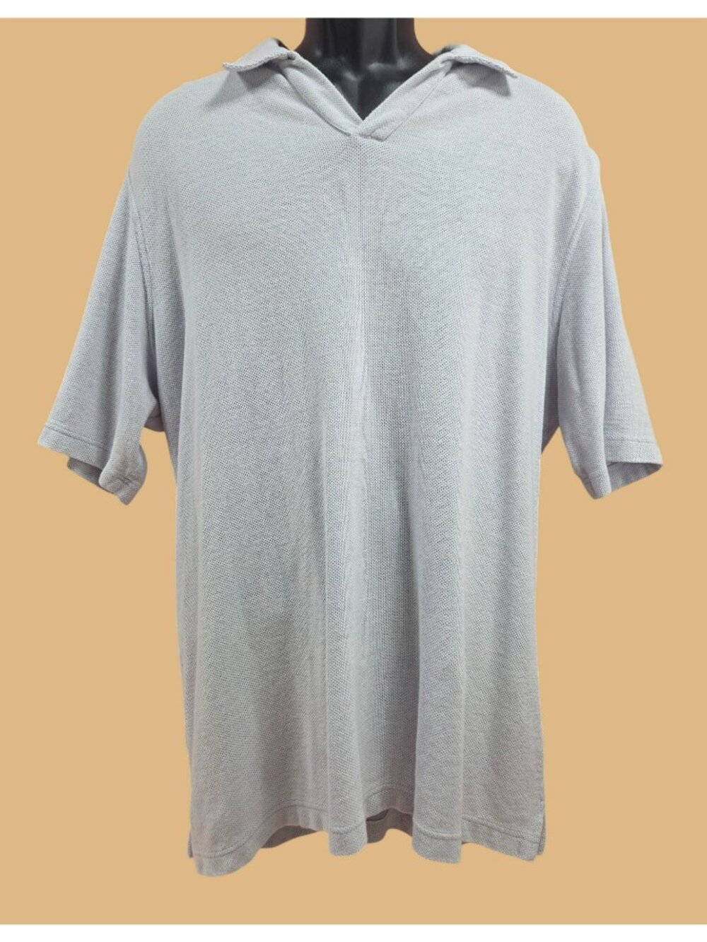 Johnston & Murphy Mens Light Gray Cotton Polo XXL